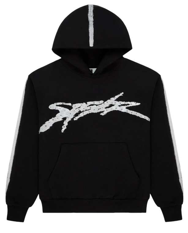 SP5DER BLACK SCREAMING EAGLE HOODIE
