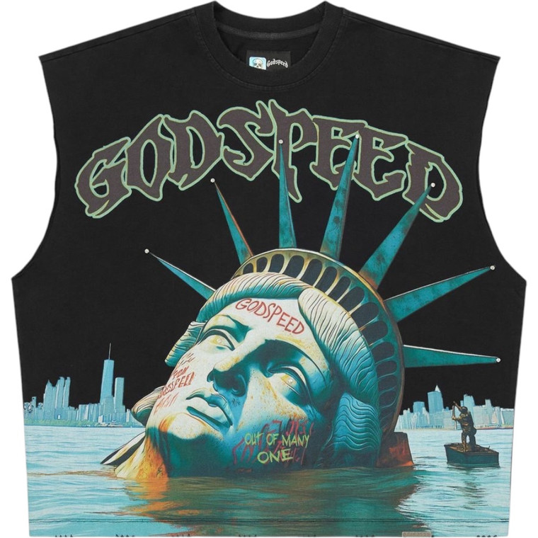 GODSPEED BLACK SUNKEN LIBERTY SLEEVELESS TEE