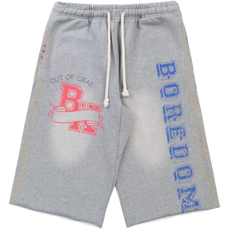 BOREDOM KILLS GREY COLLEGIATE SHORTS