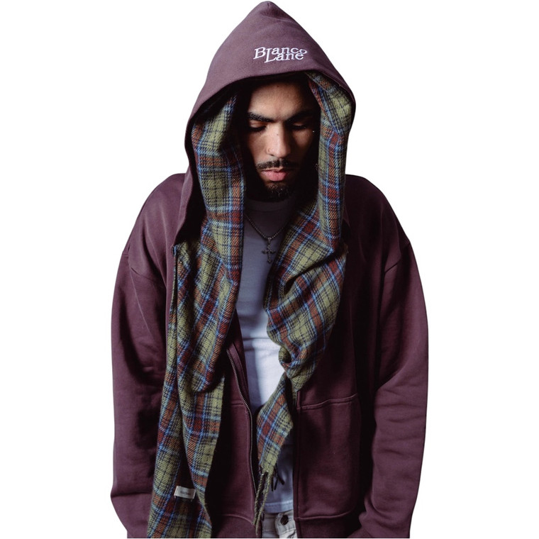 BLANCO LANE BURGUNDY SCARF ZIP