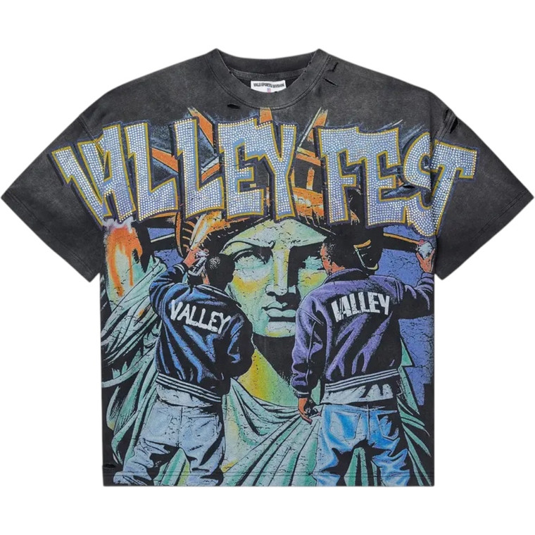 VALE FOREVER BLACK BLING GRAFITI TEE