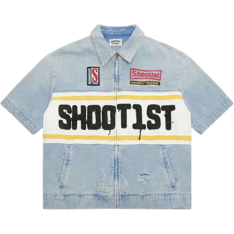 SHOOT1ST SKY BLUE DENIM POLO ZIP