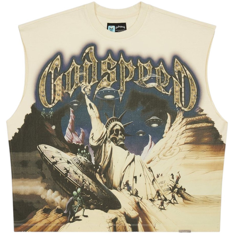 GODSPEED BONE THE LANDING SLEEVELESS TEE