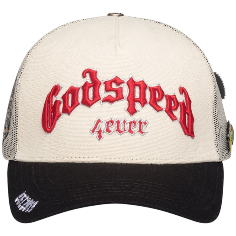 GODSPEED WHITE/BLACK FOREVER TRUCKER HAT