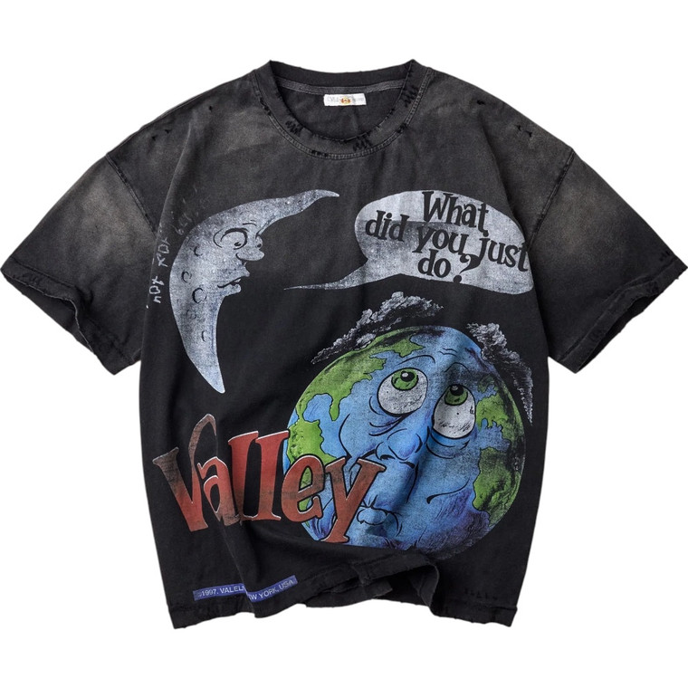 VALE FOREVER BLACK WORLD PEACE TEE
