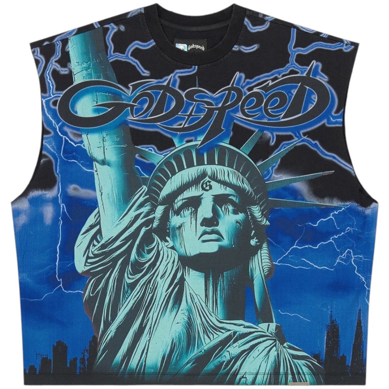 GODSPEED BLUE VOLTAGE SLEEVELESS TEE