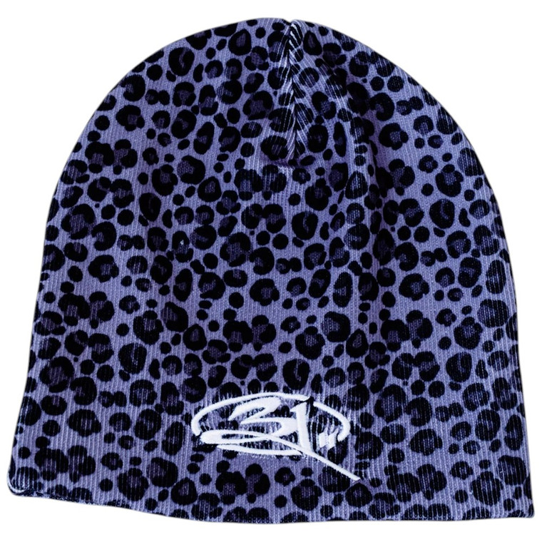 BLANCO LANE PURPLE LEOPARD BEANIE