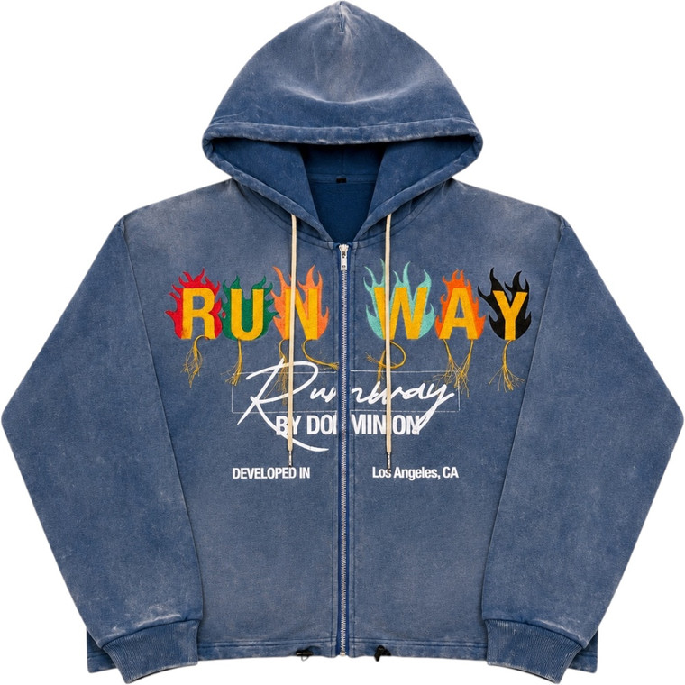 SHIHAI KASSORO BLUE RUNWAY TASSEL ZIP