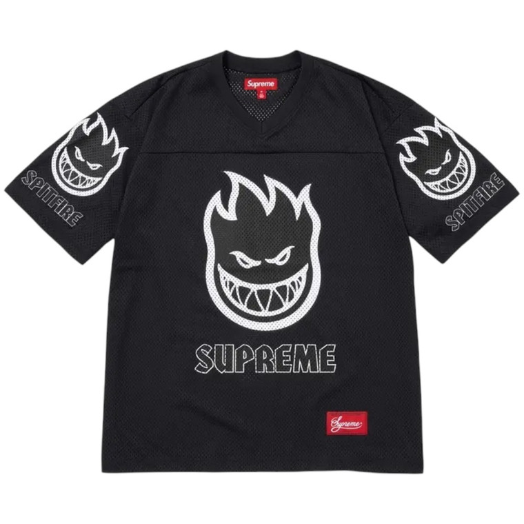 SUPREME BLACK SPITFIRE FOOTBALL JERSEY