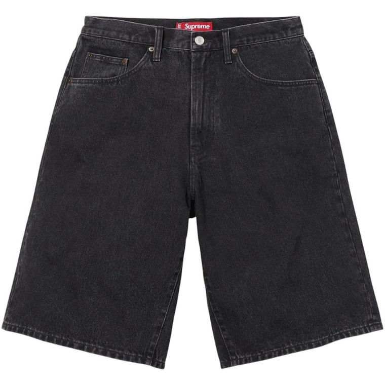 SUPREME BLACK BAGGY DENIM SHORTS