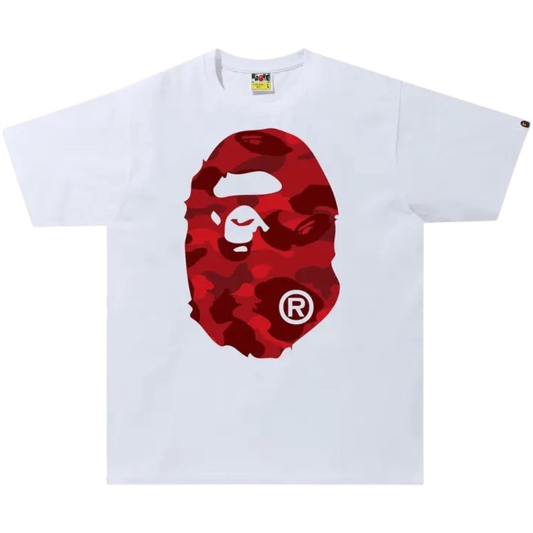 BAPE WHITE/RED CAMO BIG APE HEAD TEE