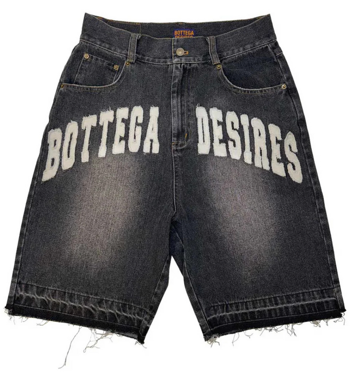 BOTTEGA DESIRES BLACK DENIM SHORTS