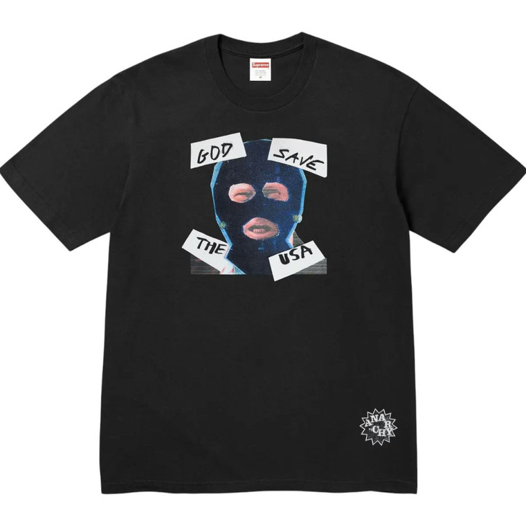 SUPREME BLACK GOD SAVE US TEE