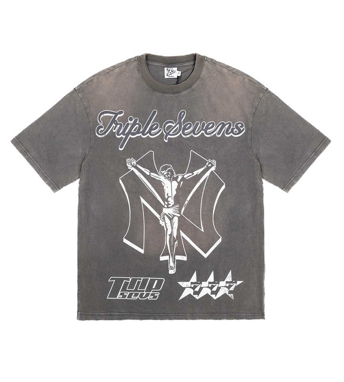 TRIPLE SEVENS GREY NY SAVIOR TEE