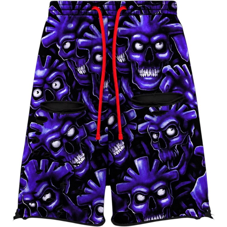VERTABRAE PURPLE SKULL SHORTS