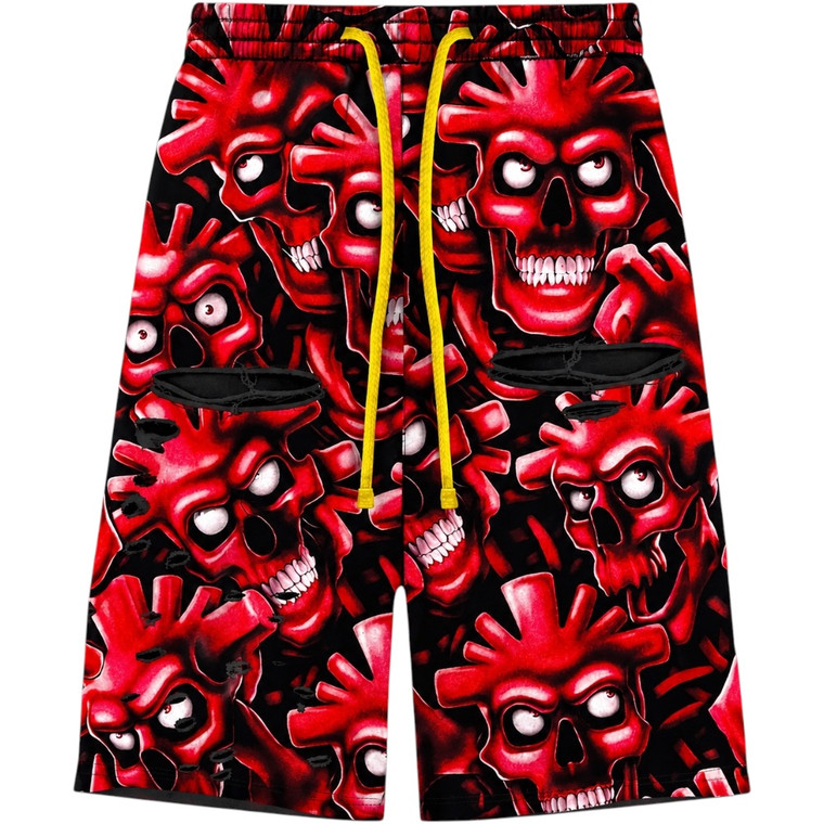 VERTABRAE RED SKULL SHORTS