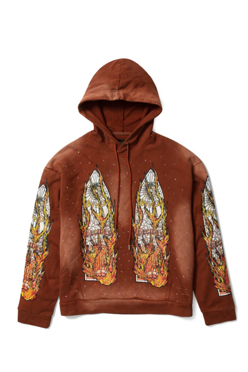 WHO DECIDES WAR RUST FLAME GLASS HOODIE