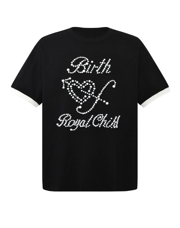 BIRTH OF A ROYAL CHILD  BLACK PEARL PATCHWORK TEE