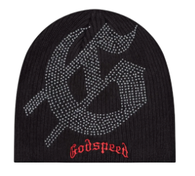 GODSPEED BLACK/RED STUDDED BEANIE