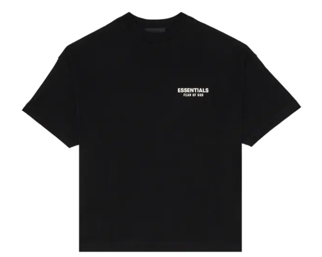 ESSENTIALS BLACK/WHITE JERSEY CREW TEE