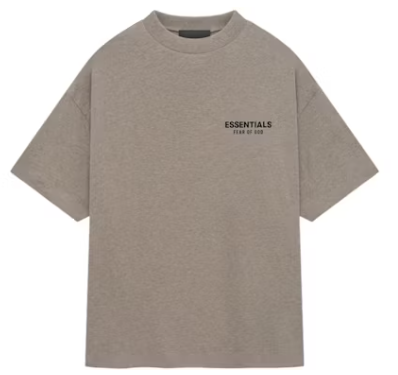 ESSENTIALS HEATHER GREY JERSEY CREW TEE