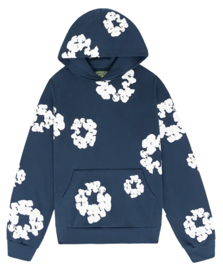 DENIM TEARS NAVY COTTON WREATH HOODIE