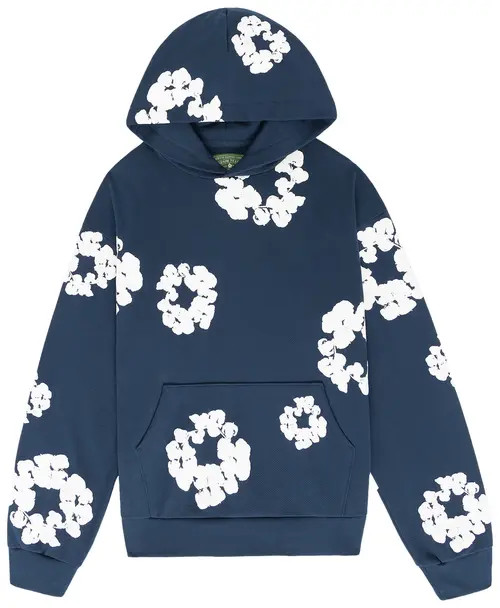DENIM TEARS NAVY COTTON WREATH HOODIE