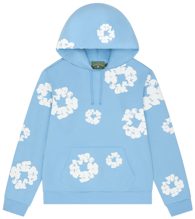 DENIM TEARS POWDER BLUE COTTON WREATH HOODIE