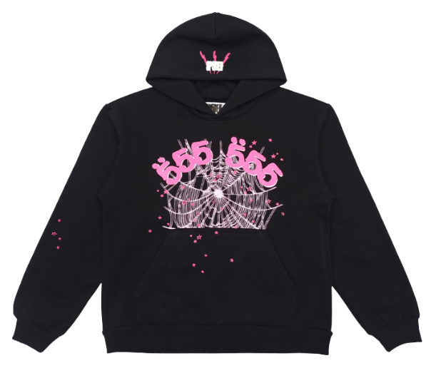 SP5DER BLACK ANGEL NUMBER HOODIE