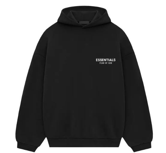 ESSENTIALS BLACK/WHITE FLEECE HOODIE
