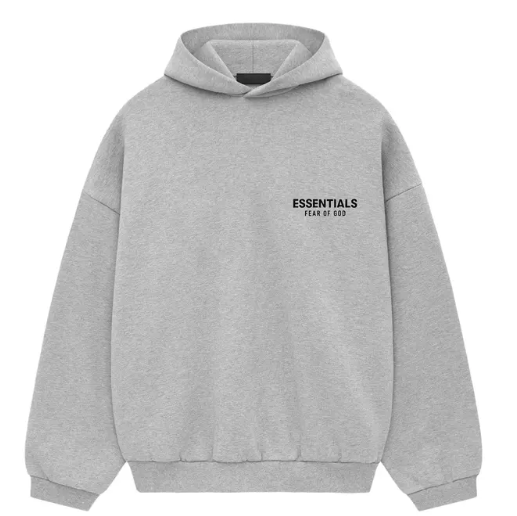 ESSENTIALS HEATHER GREY FLEECE HOODIE