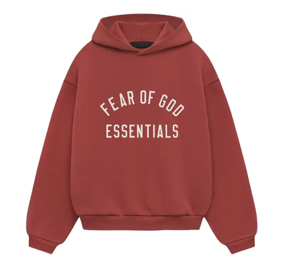 ESSENTIALS CRIMSON FLEECE HOODIE