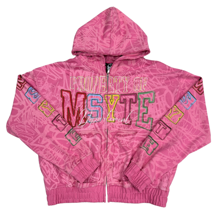 MSYTE PINK GRAFFITI ZIP