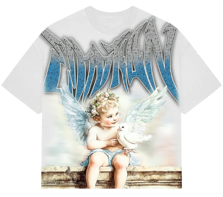 MIXED EMOTION DOVE RHINESTONE TEE