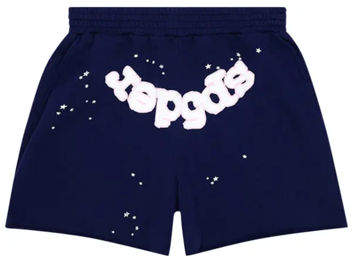 SP5DER NAVY/WHITE OG WEB LOGO SHORTS