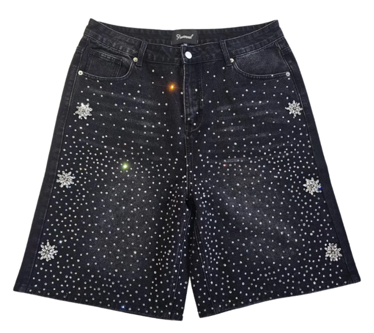FRATERNAL WASHED BLACK ASTRO JORTS