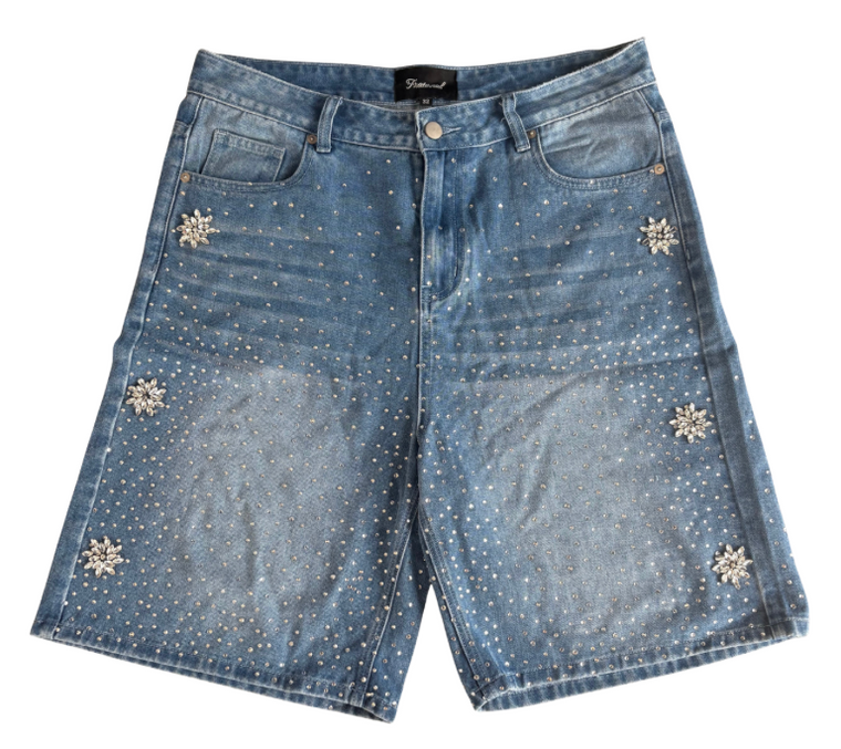 FRATERNAL WASHED BLUE ASTRO JORTS