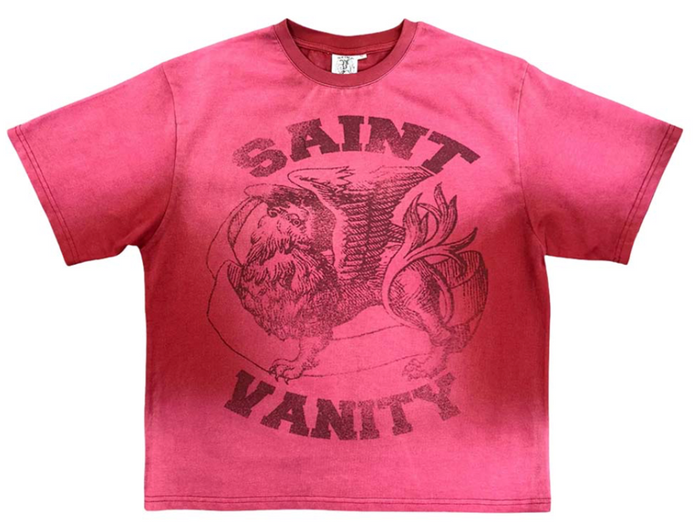 SAINT VANITY RED DISSOLVE GRIFFIN TEE