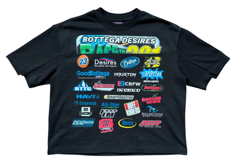 BOTTEGA DESIRES BLACK RACE TEE