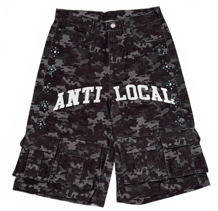 ANTI-LOCAL BLACK CAMO SHORTS