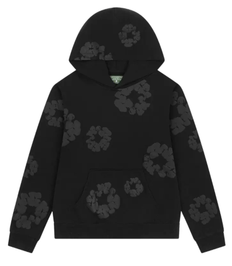 DENIM TEARS BLACK MONO WREATH HOODIE