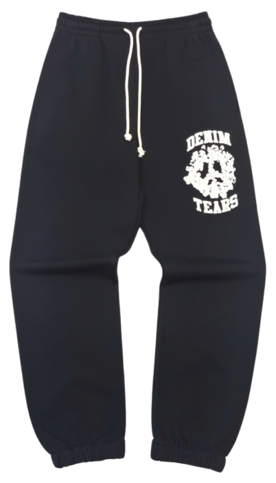 DENIM TEARS BLACK UNIVERSITY PANTS