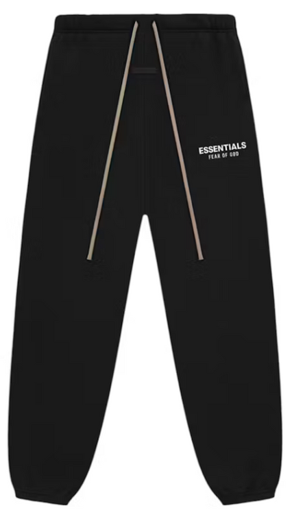 ESSENTIALS BLACK/WHITE FLEECE SWEATPANTS