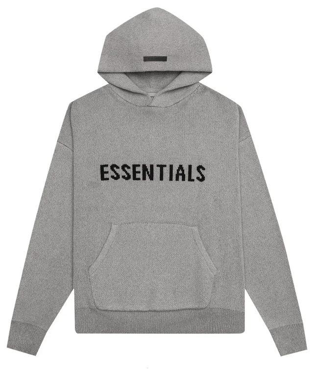 ESSENTIALS DARK HEATHER KNITTED SWEATER