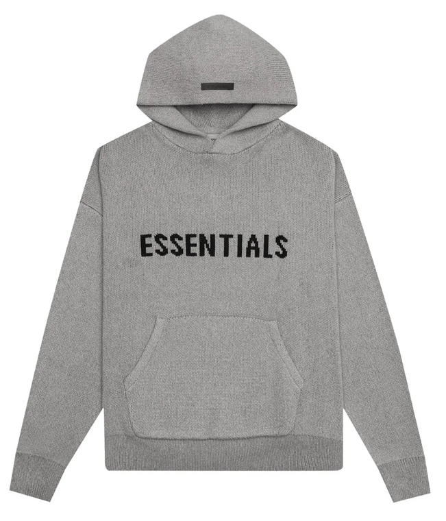 ESSENTIALS DARK HEATHER KNITTED SWEATER