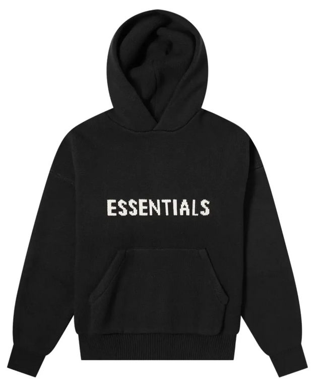 ESSENTIALS BLACK KNITTED SWEATER