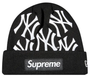 SUPREME X NY YANKEES X NEW ERA BLACK BOX LOGO BEANIE