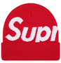 SUPREME RED BIG LOGO BEANIE