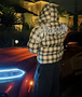 GV GALLERY PLAID PUFFER WATERPROOF COAT