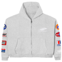 BOTTEGA DESIRES GREY PATCHES ZIP